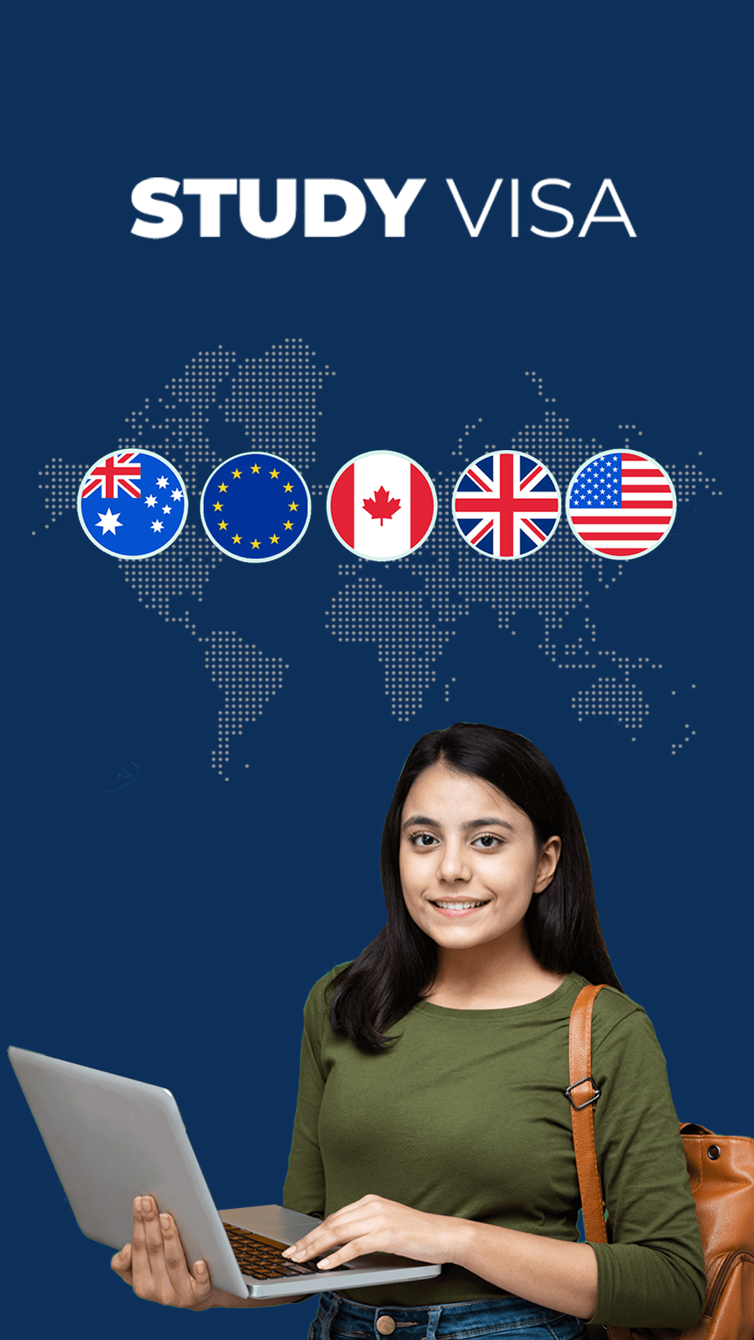 Students celebrating on mountain - Study Visa services